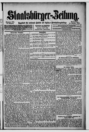 Staatsbürger-Zeitung on Oct 10, 1907