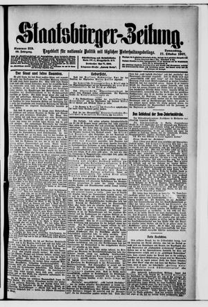 Staatsbürger-Zeitung on Oct 17, 1907