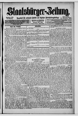 Staatsbürger-Zeitung on Nov 14, 1907