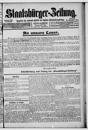 Staatsbürger-Zeitung on Nov 24, 1907