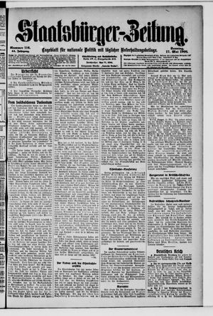 Staatsbürger-Zeitung on May 17, 1908