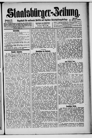 Staatsbürger-Zeitung on Feb 19, 1909