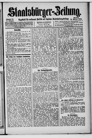 Staatsbürger-Zeitung vom 21.02.1909