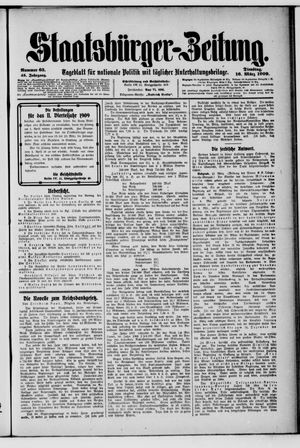 Staatsbürger-Zeitung on Mar 16, 1909
