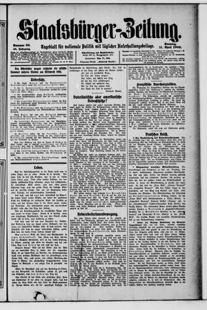 Staatsbürger-Zeitung on Apr 11, 1909