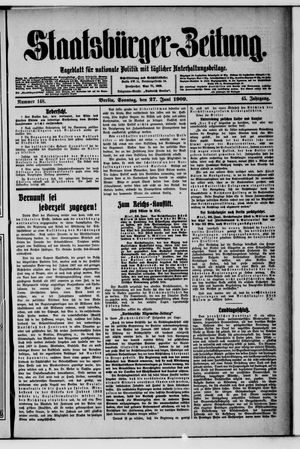 Staatsbürger-Zeitung vom 27.06.1909