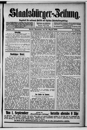 Staatsbürger-Zeitung vom 21.08.1909