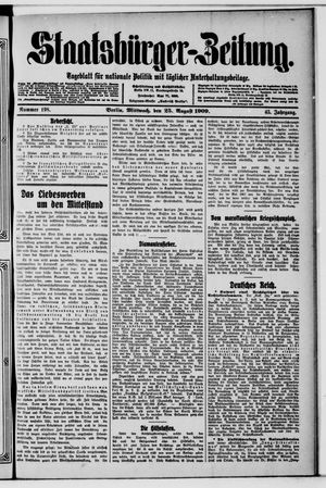Staatsbürger-Zeitung vom 25.08.1909