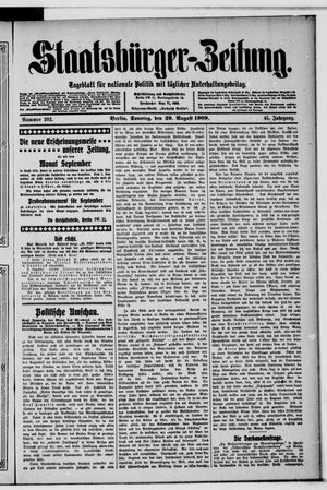 Staatsbürger-Zeitung vom 29.08.1909