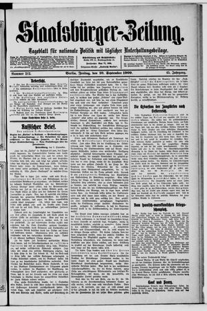 Staatsbürger-Zeitung vom 10.09.1909