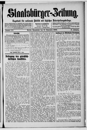 Staatsbürger-Zeitung vom 11.09.1909