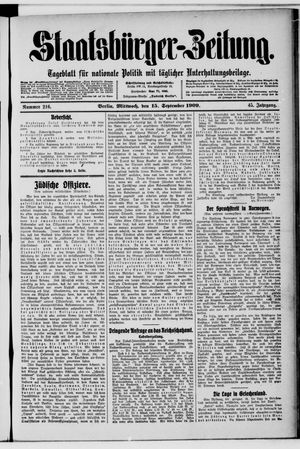 Staatsbürger-Zeitung vom 15.09.1909