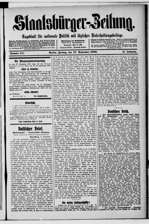 Staatsbürger-Zeitung vom 17.09.1909