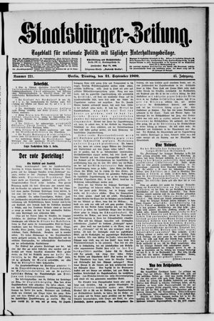 Staatsbürger-Zeitung vom 21.09.1909