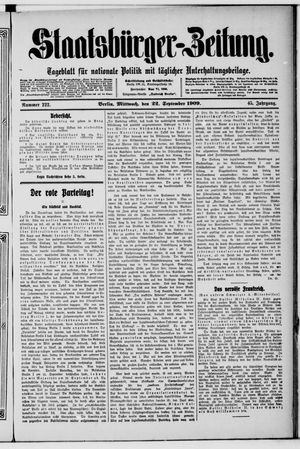 Staatsbürger-Zeitung vom 22.09.1909