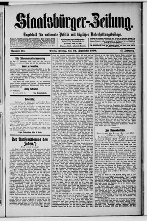 Staatsbürger-Zeitung vom 24.09.1909