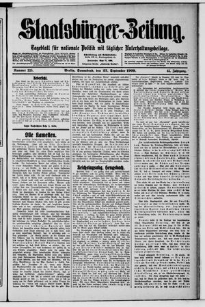 Staatsbürger-Zeitung vom 25.09.1909
