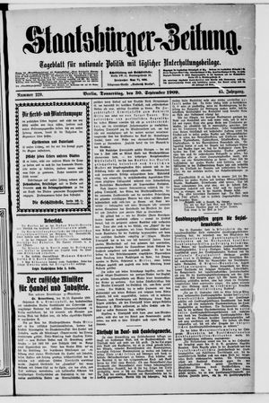 Staatsbürger-Zeitung vom 30.09.1909
