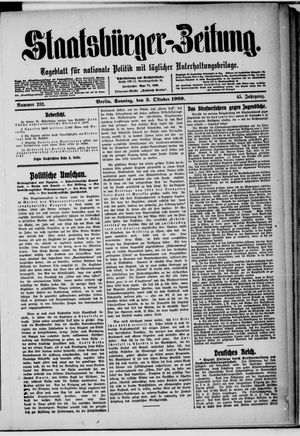 Staatsbürger-Zeitung vom 03.10.1909