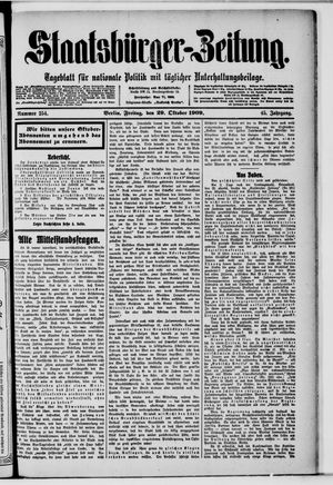 Staatsbürger-Zeitung vom 29.10.1909