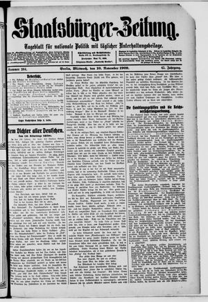 Staatsbürger-Zeitung vom 10.11.1909