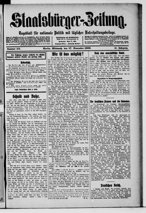 Staatsbürger-Zeitung vom 17.11.1909