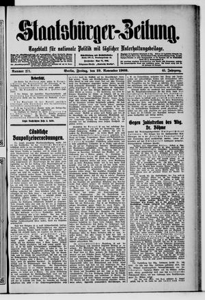 Staatsbürger-Zeitung vom 19.11.1909