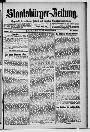 Staatsbürger-Zeitung vom 20.11.1909