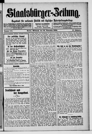 Staatsbürger-Zeitung vom 24.11.1909