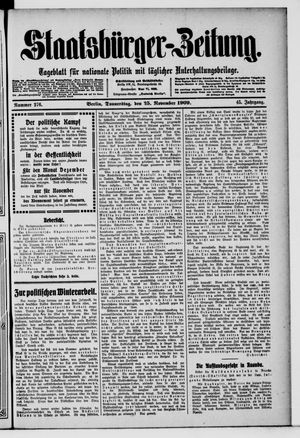 Staatsbürger-Zeitung vom 25.11.1909
