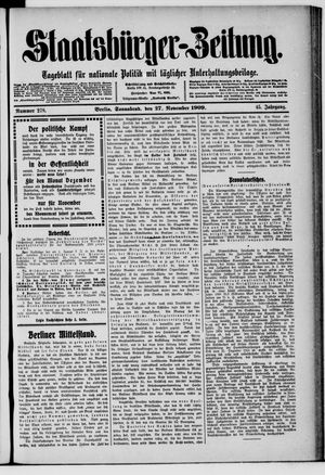 Staatsbürger-Zeitung vom 27.11.1909