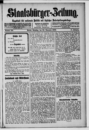 Staatsbürger-Zeitung vom 30.11.1909