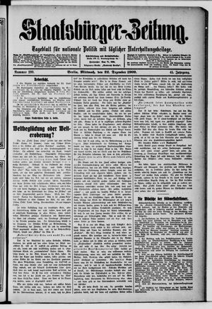 Staatsbürger-Zeitung vom 22.12.1909