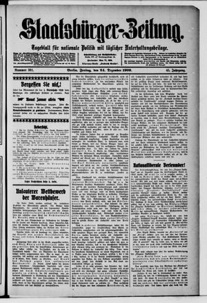 Staatsbürger-Zeitung on Dec 24, 1909