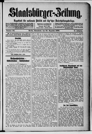 Staatsbürger-Zeitung vom 25.12.1909