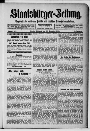 Staatsbürger-Zeitung on Dec 29, 1909