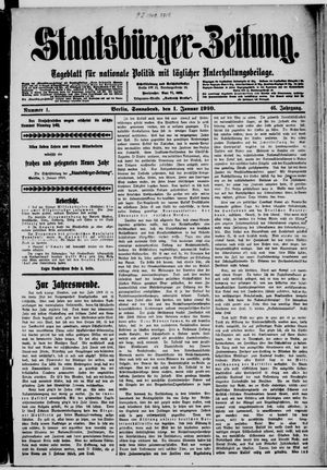 Staatsbürger-Zeitung on Jan 1, 1910