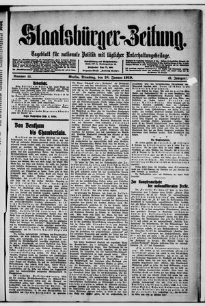 Staatsbürger-Zeitung vom 18.01.1910