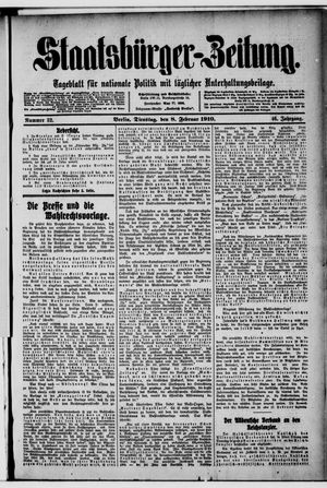 Staatsbürger-Zeitung on Feb 8, 1910