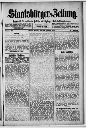 Staatsbürger-Zeitung vom 13.02.1910