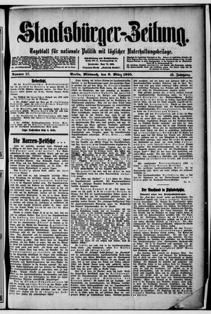 Staatsbürger-Zeitung on Mar 9, 1910