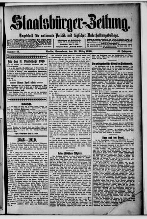 Staatsbürger-Zeitung on Mar 19, 1910