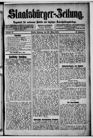 Staatsbürger-Zeitung on Mar 20, 1910