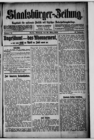 Staatsbürger-Zeitung on Mar 30, 1910