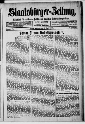 Staatsbürger-Zeitung on Apr 3, 1910