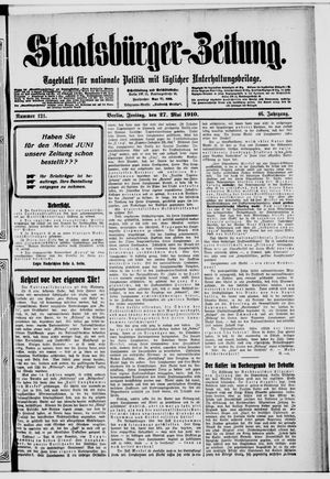 Staatsbürger-Zeitung vom 27.05.1910