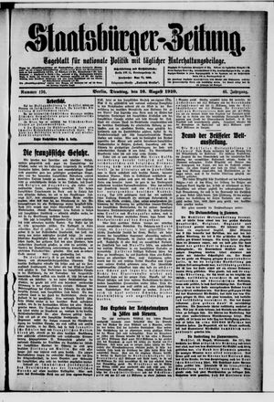 Staatsbürger-Zeitung vom 16.08.1910