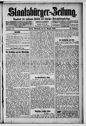 Staatsbürger-Zeitung vom 17.08.1910