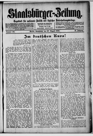 Staatsbürger-Zeitung on Aug 27, 1910