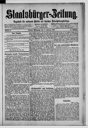 Staatsbürger-Zeitung on Jan 4, 1911
